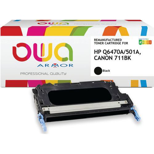 Toner refurbished HP Q6470A - Canon 711BK - Zwart - Owa Toner refurbished HP Q6470A - Canon 711BK - Zwart - Owa