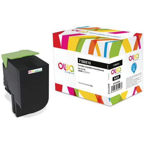Toner refurbished Lexmark 71B0X10 - Zwart - Owa Toner refurbished Lexmark 71B0X10 - Zwart - Owa