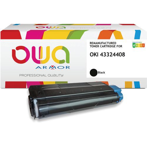 Toner refurbished OKI 43324408 - Zwart - Owa Toner refurbished OKI 43324408 - Zwart - Owa