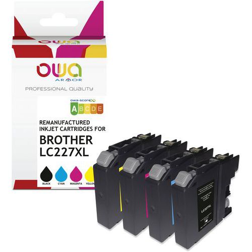 Inktcartridge refurbished Brother LC225XL/LC227XL 4 kleur Inktcartridge refurbished Brother LC225XL/LC227XL 4 kleur