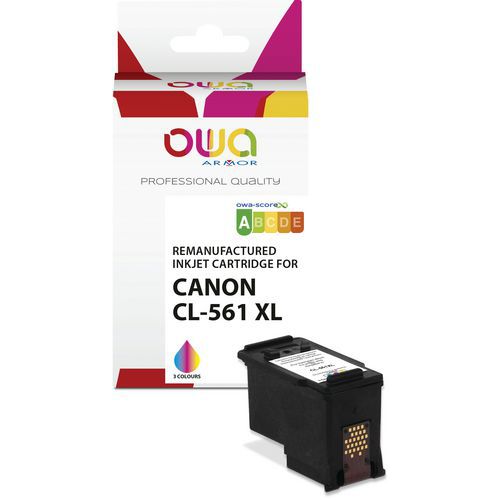 Inktcartridge refurbished Canon CL-561 XL - 3 kleuren - Owa Inktcartridge refurbished Canon CL-561 XL - 3 kleuren - Owa