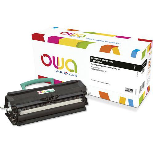 Toner remanufacturé Lexmark X203A21G - X203A11G Noir - Owa Toner remanufacturé Lexmark X203A21G - X203A11G Noir - Owa