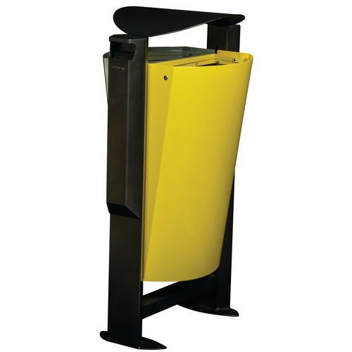 Vuilnisbak 2x60L Arkea metaal + asbak Rossignol Vuilnisbak 2x60L Arkea metaal + asbak Rossignol