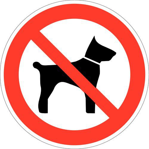 Panneau d'interdiction - Chiens interdits - Adhésif Panneau d'interdiction - Chiens interdits - Adhésif