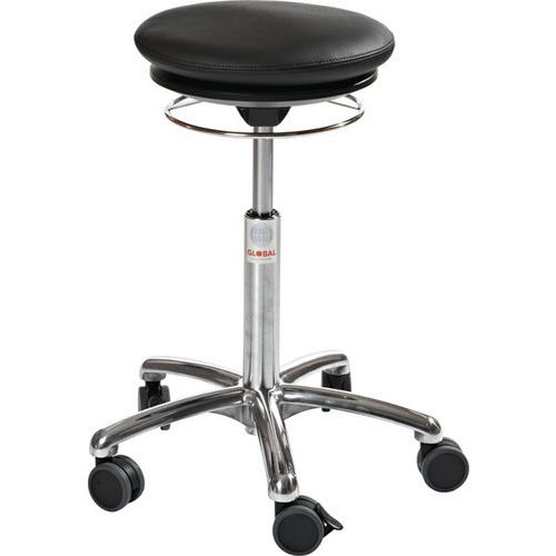 Ergonomische kruk met vulling Pilates Alu50-Global Stole, Zitting materiaal: Doek, Kleur: Zwart, Model: Laag