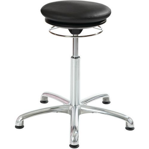 Ergonomische kruk met vulling Pilates Alu50-Global Stole, Zitting materiaal: Doek, Kleur: Zwart, Model: Laag