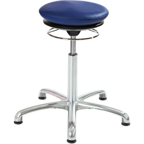 Ergonomische kruk met vulling Pilates Alu50-Global Stole, Zitting materiaal: Doek, Kleur: Blauw, Model: Laag