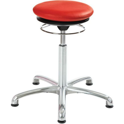 Ergonomische kruk met vulling Pilates Alu50-Global Stole, Zitting materiaal: Doek, Kleur: Rood, Model: Laag