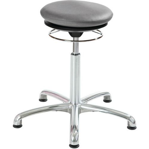 Ergonomische kruk met vulling Pilates Alu50-Global Stole, Zitting materiaal: Doek, Kleur: Grijs, Model: Laag
