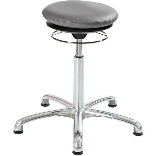 Ergonomische kruk met vulling Pilates Alu50-Global Stole, Zitting materiaal: Doek, Kleur: Grijs, Model: Laag