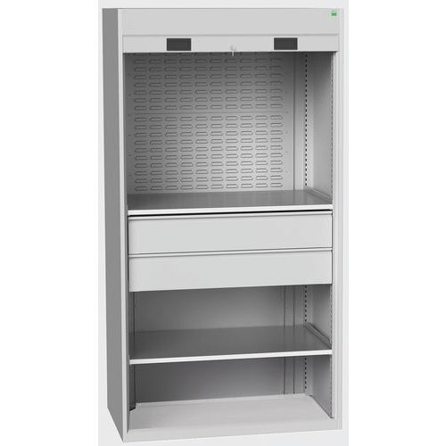 Armoire lourde à porte rideaux et à tiroirs Cubio 2000x1050mm - Bott