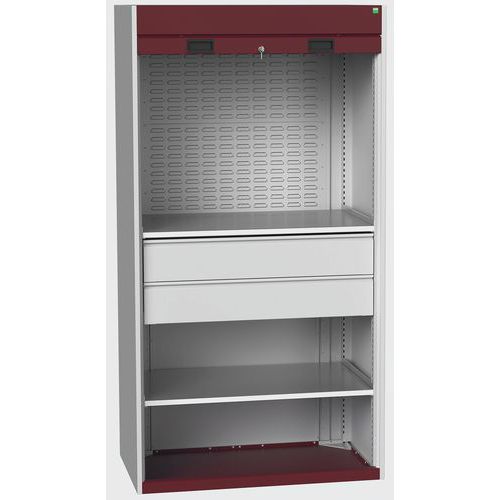 Armoire lourde à porte rideaux et à tiroirs Cubio 2000x1050mm - Bott