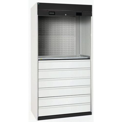 Armoire lourde à porte rideaux et à tiroirs Cubio 2000x1050mm - Bott