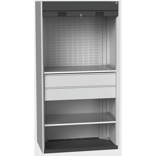 Armoire lourde à porte rideaux et à tiroirs Cubio 2000x1050mm - Bott