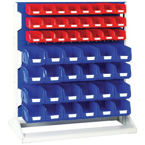 Paneel rek voor vaste of verrijdbare bak, Totale hoogte: 1125 mm, Totale breedte: 1000 mm