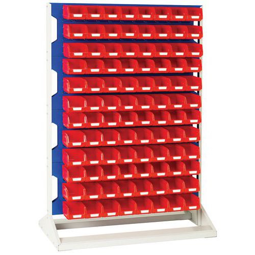 Paneel rek voor vaste of verrijdbare bak, Totale hoogte: 1450 mm, Totale breedte: 1000 mm