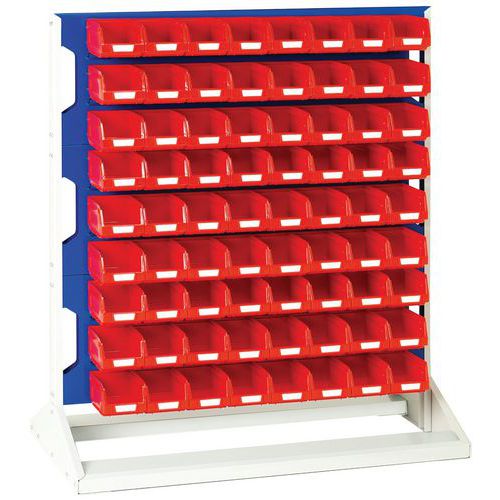 Paneel rek voor vaste of verrijdbare bak, Totale hoogte: 1125 mm, Totale breedte: 1000 mm