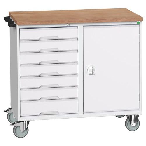 Onderhoudswagen verrijdbaar Verso met laden en deuren 1050x600x980 mm - Bott Onderhoudswagen verrijdbaar Verso met laden en deuren 1050x600x980 mm - Bott