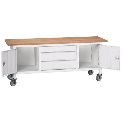 Verrijdbaar werkbank uit één stuk Verso 2000 x 600 M32 - Bott Verrijdbaar werkbank uit één stuk Verso 2000 x 600 M32 - Bott