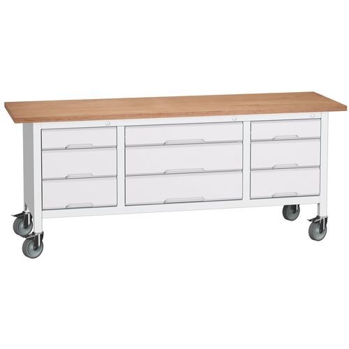 Verrijdbaar werkbank uit één stuk Verso 2000 x 600 M33 - Bott Verrijdbaar werkbank uit één stuk Verso 2000 x 600 M33 - Bott