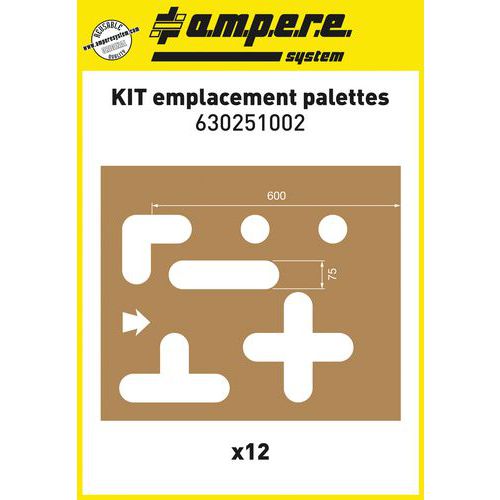 Set sjablonen voor de positionering van pallets - 12 sjablonen - Ampere System Set sjablonen voor de positionering van pallets - 12 sjablonen - Ampere System