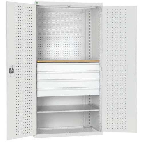 Armoire d'atelier Perfo Bott SMF - Avec tablettes + tiroirs_Bott