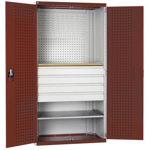 Armoire d'atelier Perfo Bott SMF - Avec tablettes + tiroirs_Bott