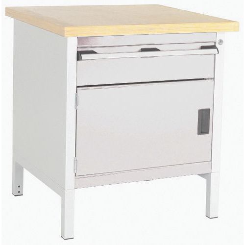 Etabli en hêtre Cubio - 1 porte - 1 tiroir - L750mm - Bott Etabli en hêtre Cubio - 1 porte - 1 tiroir - L750mm - Bott