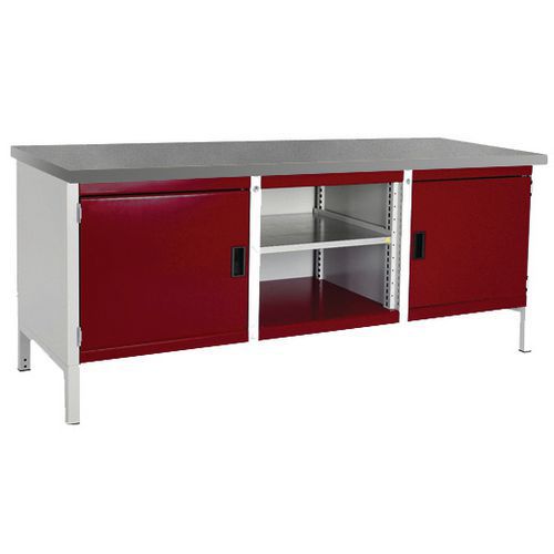 Werkbank linoleum Cubio - 1 deur - B 2000 mm - Bott Werkbank linoleum Cubio - 1 deur - B 2000 mm - Bott