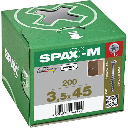 Doos met 200 universele schroeven met verzonken kop voor MDF-platen - Spax Doos met 200 universele schroeven met verzonken kop voor MDF-platen - Spax