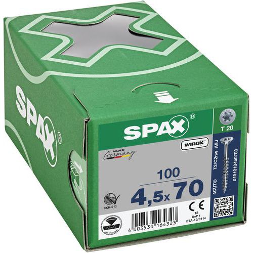 Doos met 100 universele schroeven T-Star Plus met verzonken kop voor buitengebruik TX Ø - Spax