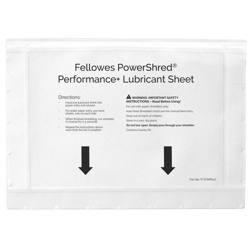 Feuilles lubrifiantes pour destructeur de document- Fellowes Feuilles lubrifiantes pour destructeur de document- Fellowes