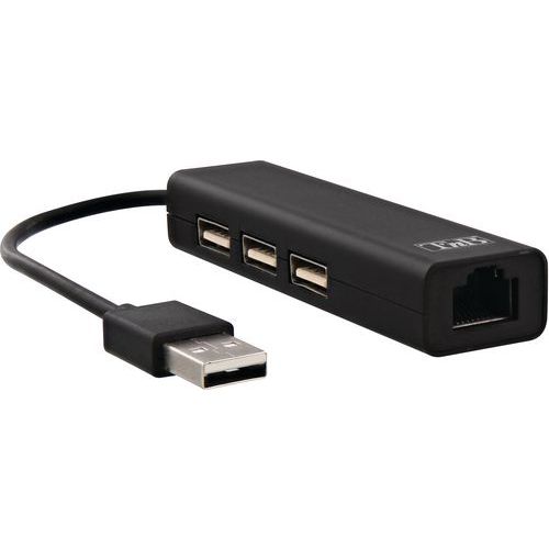 Hub USB-A naar 3 poorten USB-A en RJ45-poort - T'nB Hub USB-A naar 3 poorten USB-A en RJ45-poort - T'nB