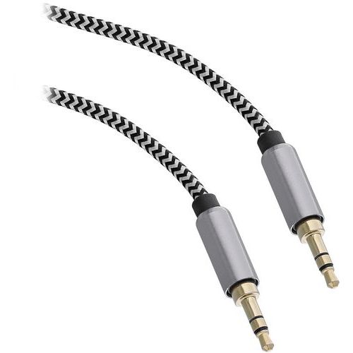 Kabel jack 3,5 mm mannelijk naar 2 RCA mannelijk nylon - T'nB Kabel jack 3,5 mm mannelijk naar 2 RCA mannelijk nylon - T'nB