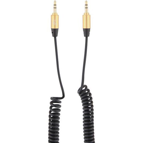 Kabel twist jack 3,5mm mannelijk naar jack 3,5mm mannelijk goud - T'nB Kabel twist jack 3,5mm mannelijk naar jack 3,5mm mannelijk goud - T'nB