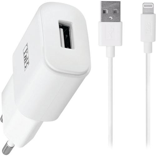 Kit de charge secteur USB 12W et cable Lightning - TNB Kit de charge secteur USB 12W et cable Lightning - TNB