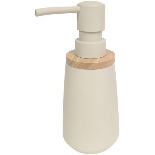 Distributeur de savon en polyrésine et bois Crème - Arvix Distributeur de savon en polyrésine et bois Crème - Arvix