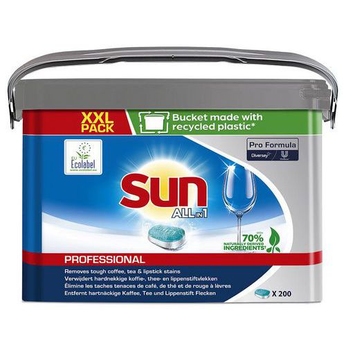 Tablettes lave-vaisselle All in 1 - Boîte de 200 - Sun Professional Tablettes lave-vaisselle All in 1 - Boîte de 200 - Sun Professional
