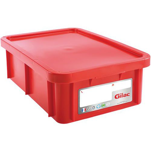 Bak rechthoekig HACCP 600 x 400 met deksel 25 L - GILAC