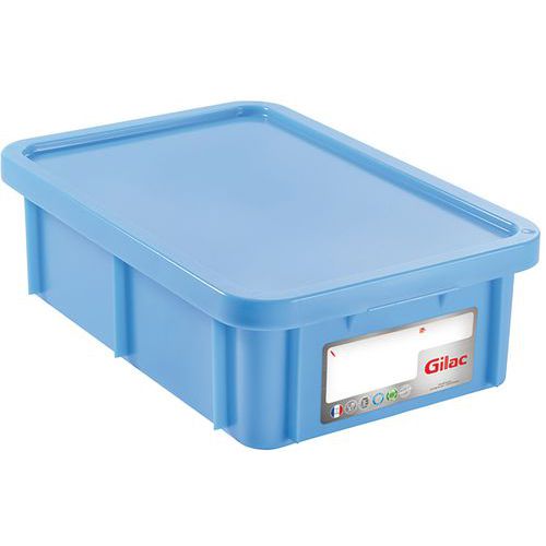 Bak rechthoekig HACCP 600 x 400 met deksel 25 L - GILAC