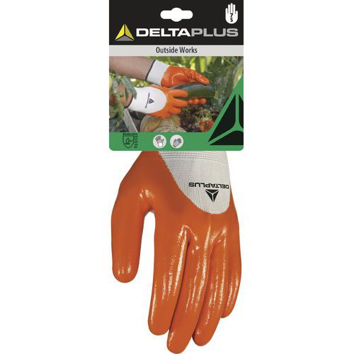 Gants tricot polyester - enduction nitrile paume doigts et mi-dos Gants tricot polyester - enduction nitrile paume doigts et mi-dos