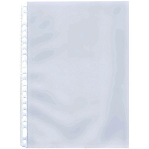 Sachet de 50 Chemises Pochette perforée A4, transparent grainé, 40