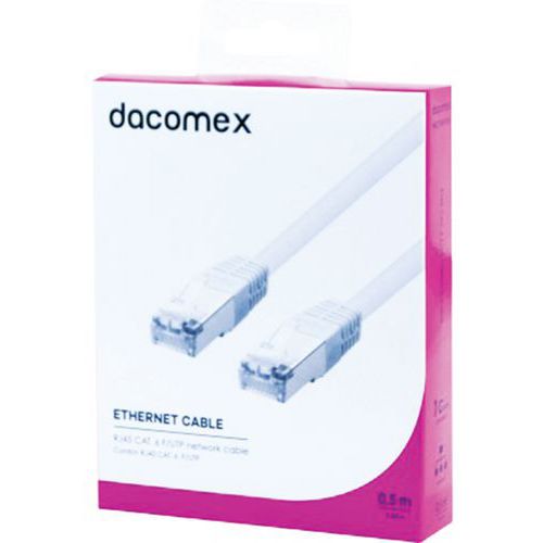 Cordon RJ45 CAT. 6 F/UTP blanc - 0,5 m DACOMEX Cordon RJ45 CAT. 6 F/UTP blanc - 0,5 m DACOMEX