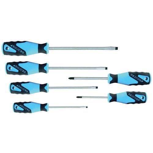 Jeu 6 tournevis fente et Phillips manche 3C 2150-2160PH-06 - Gedore Jeu 6 tournevis fente et Phillips manche 3C 2150-2160PH-06 - Gedore
