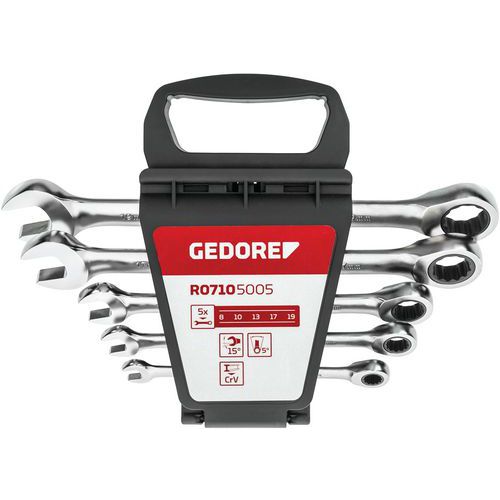 Ringratelsteeksleutelset metrisch R0710 - GedoreRed Ringratelsteeksleutelset metrisch R0710 - GedoreRed