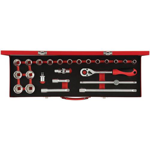 Dopsleutelset 1/2 10-32 mm 24-delig R69004024 - GedoreRed Dopsleutelset 1/2 10-32 mm 24-delig R69004024 - GedoreRed