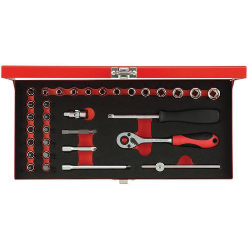 Jeu douilles 1/4 4-13mm 32 pièces R49004033 - GedoreRed Jeu douilles 1/4 4-13mm 32 pièces R49004033 - GedoreRed