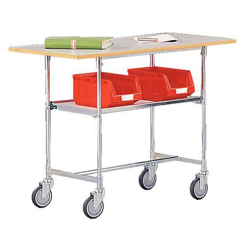 Mobiele bijzettafel - 2 legborden - Draagvermogen 100 kg Mobiele bijzettafel - 2 legborden - Draagvermogen 100 kg