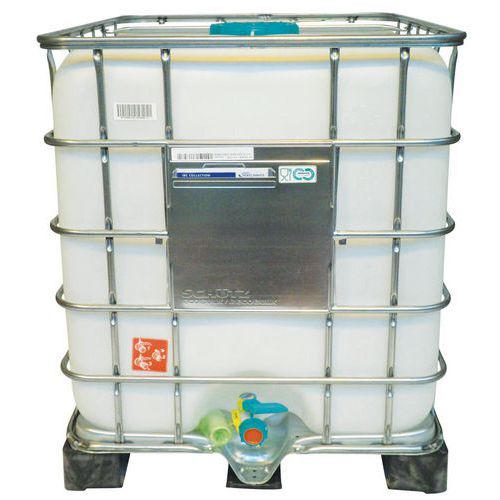 Cuve IBC 1000l pour aliments avec palette plastique