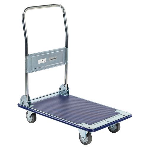 Plateauwagen van staal met neerklapbare duwbeugel - Draagvermogen 200 kg - Manutan Expert Plateauwagen van staal met neerklapbare duwbeugel - Draagvermogen 200 kg - Manutan Expert
